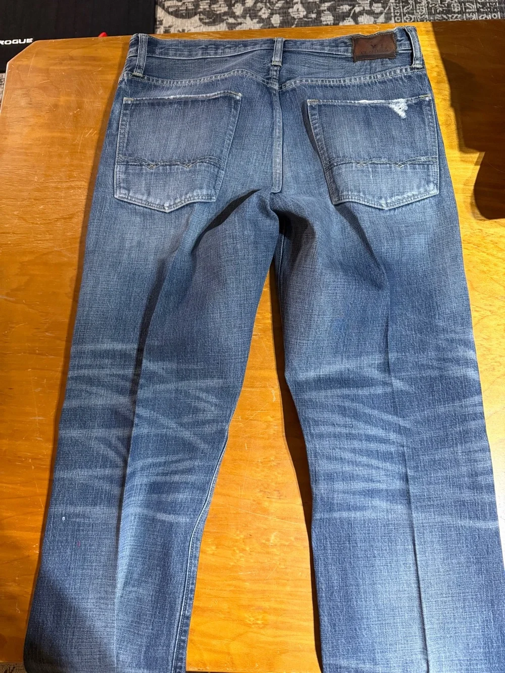 American Eagle Outfitters Men’s Distressed Blue Slim Jeans 32x34